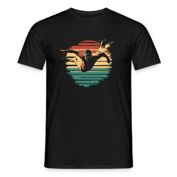 Flotteur de natation Retro Vintage - T-shirt homme - noir - Devant - AI Model Male 178 light (178cm)