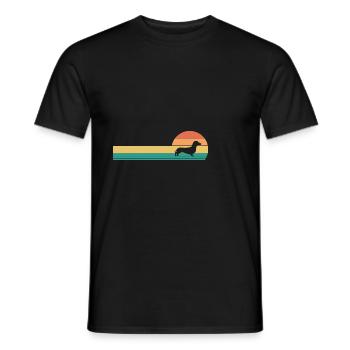 Hund Dackel - Männer T-Shirt - Schwarz - Vorne - AI Model Male 178 light (178cm)