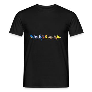 Vogelmotiv Amsel Rotkehlchen Geschenk Vogel Liebha - Männer T-Shirt - Schwarz - Vorne - AI Model Male 178 light (178cm)