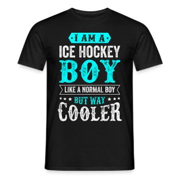 Ice Hockey Boy Eishockey Junge Mann Spruch - Männer T-Shirt - Schwarz - Vorne - AI Model Male 178 light (178cm)