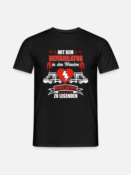 MIT DEM DEFIBRILLATOR IN DEN HÄNDEN - Männer T-Shirt - Schwarz