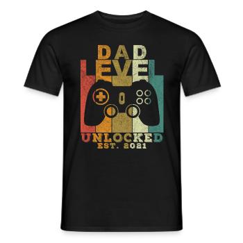 Dad level unlocked Pregnancy Announcement 2021 - T-shirt homme - noir - Devant - AI Model Male 178 light (178cm)