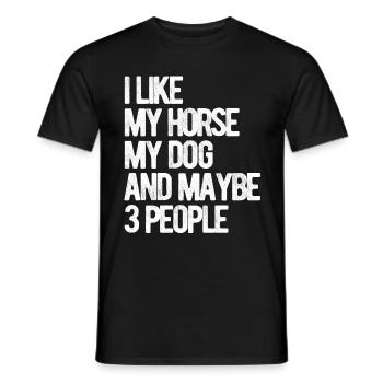 Like my Horse and Dog Horse Riding Fan Gift - Männer T-Shirt - Schwarz - Vorne - AI Model Male 178 light (178cm)