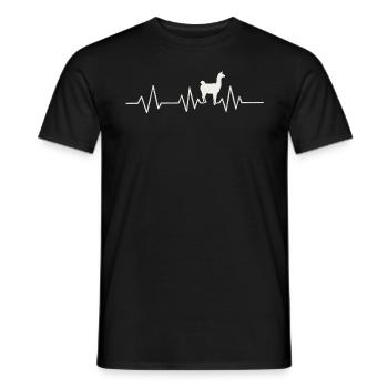 Heartbeat Lama Alpaca Pulse Pulse Equalizer - Men's T-Shirt - black - Front - AI Model Male 178 light (178cm)