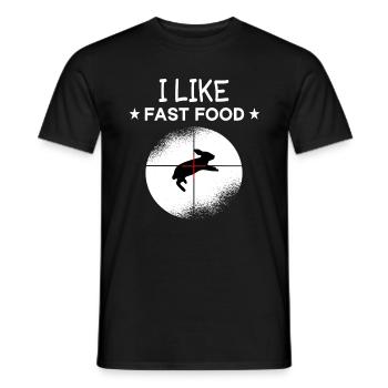 Fast Food Drôle de chasseur de lapin Lapins Cadeau de chasse - T-shirt homme - noir - Devant - AI Model Male 178 light (178cm)