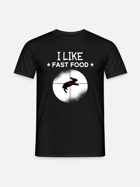 Fast Food Lustiges Hasenjäger Hasen Jagt Geschenk - Männer T-Shirt - Schwarz