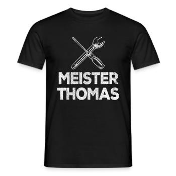Meister Thomas Auto KFZ-Mechaniker Handwerker - Männer T-Shirt - Schwarz - Vorne - AI Model Male 178 light (178cm)