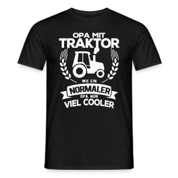 Opa Traktor Lustiger Landwirt Bauer Spruch - Männer T-Shirt - Schwarz - Vorne - AI Model Male 178 light (178cm)