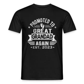Promoted to Great-Grandpa Again 2023 Retro Great-Grandfather - Men's T-Shirt - black - Front - AI Model Male 178 light (178cm)