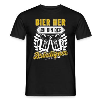Bräutigam Bier Saufen JGA Feiern Party Bierkrug - Männer T-Shirt - Schwarz - Vorne - AI Model Male 178 light (178cm)