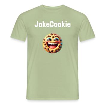 Denglisch T-Shirt: Scherzkeks - JokeCookie - Männer T-Shirt - Sage - Vorne - AI Model Male 178 light (178cm)