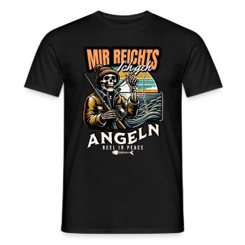 MIR REICHT`S ICH GEH ANGELN - Männer T-Shirt - Schwarz - Vorne - AI Model Male 178 light (178cm)