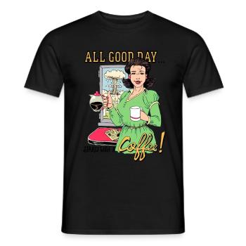 Café atomique - T-shirt homme - noir - Devant - AI Model Male 178 light (178cm)