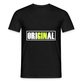 OriGINal GIN Liebhaber Gin - Männer T-Shirt - Schwarz - Vorne - AI Model Male 178 light (178cm)