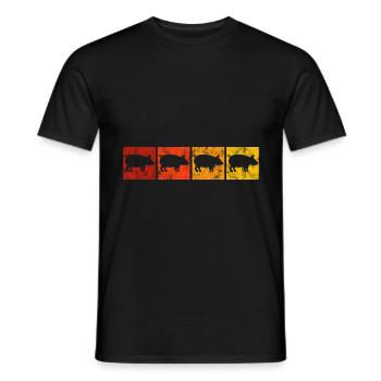 Pigs Pigs Retro Sow Farmer Pigs Boar - Men's T-Shirt - black - Front - AI Model Male 178 light (178cm)