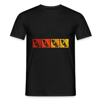 Windsurfing Windsurfer Windsurfing Retro Surfing - Men's T-Shirt - black - Front - AI Model Male 178 light (178cm)
