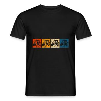 Tracteurs tracteurs tracteurs tracteurs retro - T-shirt homme - noir - Devant - AI Model Male 178 light (178cm)