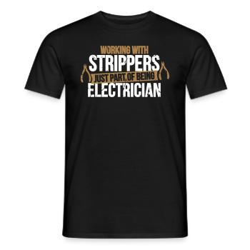électricien drôle - électriciens - T-shirt homme - noir - Devant - AI Model Male 178 light (178cm)