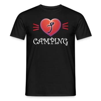 I Love Camping - Männer T-Shirt - Schwarz - Vorne - AI Model Male 178 light (178cm)