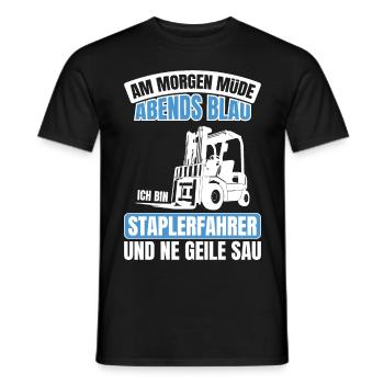 Staplerfahrer Gabelstaplerfahrer Gabelstapler - Männer T-Shirt - Schwarz - Vorne - AI Model Male 178 light (178cm)