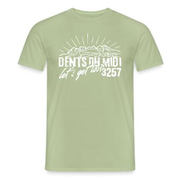 Dents du Midi Switzerland Swiss Alps Mountain - Men's T-Shirt - sage - Front - AI Model Male 178 light (178cm)