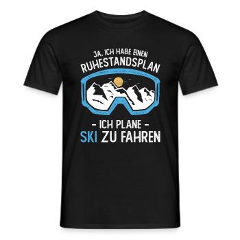 Ruhestand Rente Rentner Ski fahren Berge Geschenk - Männer T-Shirt - Schwarz - Vorne - AI Model Male 178 light (178cm)