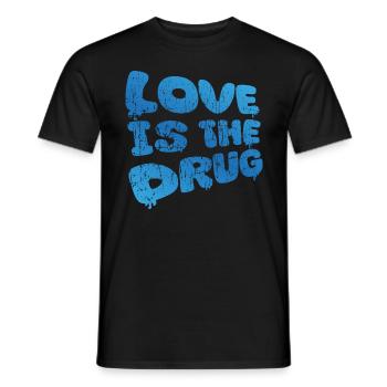 L’amour est la drogue (Blue Scratched Edition) - T-shirt homme - noir - Devant - AI Model Male 178 light (178cm)