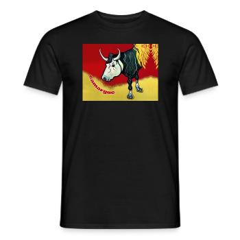 Camargue Bull naiven Malstil - Männer T-Shirt - Schwarz - Vorne - AI Model Male 178 light (178cm)