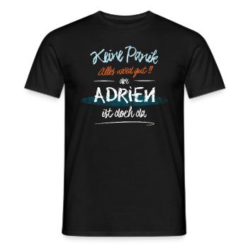 Adrien - Keine Panik. Alles wird gut - Männer T-Shirt - Schwarz - Vorne - AI Model Male 178 light (178cm)