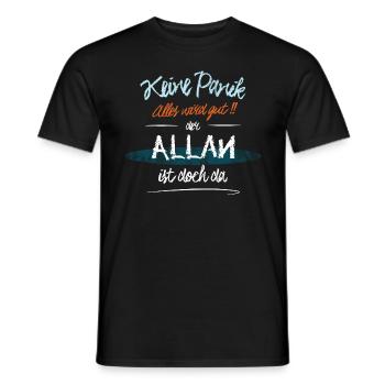 Allan - Keine Panik. Alles wird gut - Männer T-Shirt - Schwarz - Vorne - AI Model Male 178 light (178cm)