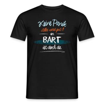 Bart - Keine Panik. Alles wird gut - Männer T-Shirt - Schwarz - Vorne - AI Model Male 178 light (178cm)