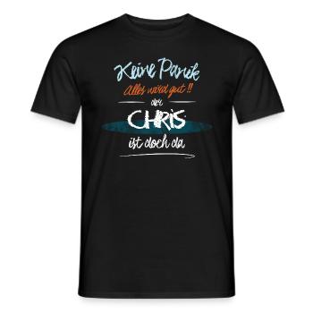Chris - Keine Panik. Alles wird gut - Männer T-Shirt - Schwarz - Vorne - AI Model Male 178 light (178cm)