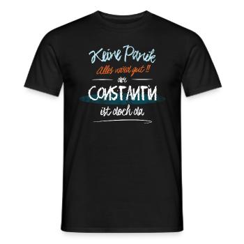 Constantin - Keine Panik. Alles wird gut - Männer T-Shirt - Schwarz - Vorne - AI Model Male 178 light (178cm)