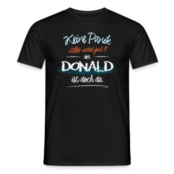 Donald - Keine Panik. Alles wird gut - Männer T-Shirt - Schwarz - Vorne - AI Model Male 178 light (178cm)