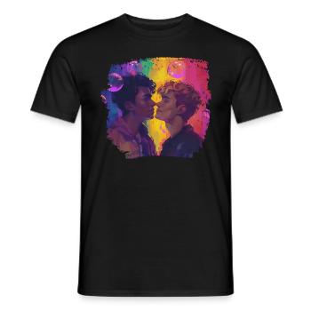 Boy meets Boy - Pride and Strong - LGBTQIA+ - Männer T-Shirt - Schwarz - Vorne - AI Model Male 178 light (178cm)
