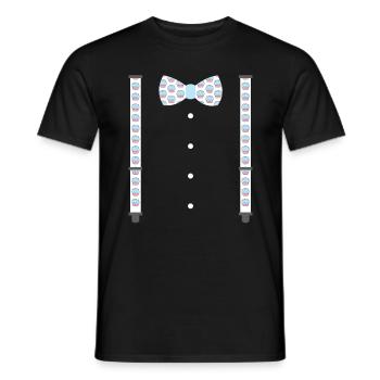 Bow tie and suspenders with muffin pattern - Men's T-Shirt - black - Front - AI Model Male 178 light (178cm)