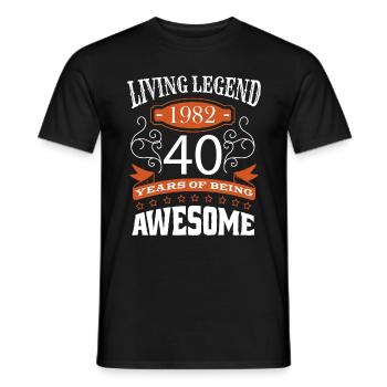 Living Legend Born in 1982 Birthday 40 Years - Männer T-Shirt - Schwarz - Vorne - AI Model Male 178 light (178cm)