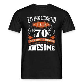 Living Legend Born in 1952 Birthday 70 Years - Men's T-Shirt - black - Front - AI Model Male 178 light (178cm)