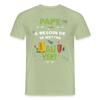 Grandpa needs to go green - Men's T-Shirt - sage - Front - AI Model Male 178 light (178cm)
