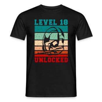 Level18 unlocked Headphones for Gamer Quotes - Men's T-Shirt - black - Front - AI Model Male 178 light (178cm)