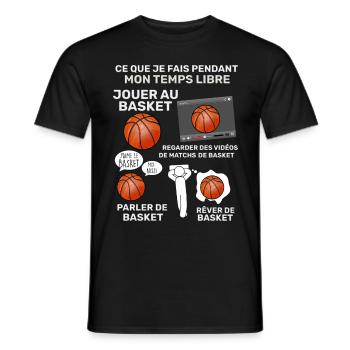 Basket temps libre Idée Cadeau Homme Et Enfant - T-shirt homme - noir - Devant - AI Model Male 178 light (178cm)