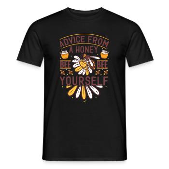 Advice From A Honey Bee - Bee Yourself - Men's T-Shirt - black - Front - AI Model Male 178 light (178cm)