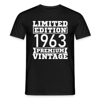 Vintage Limited Edition 60 Years Born in 1963 - Männer T-Shirt - Schwarz - Vorne - AI Model Male 178 light (178cm)