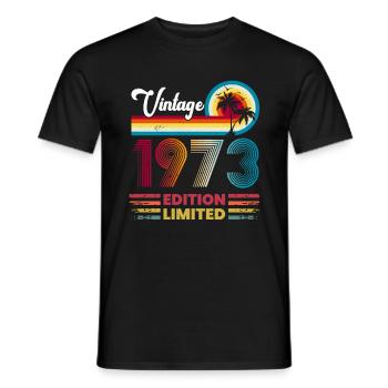 Vintage Limited Edition 50 Years Born in 1973 - Männer T-Shirt - Schwarz - Vorne - AI Model Male 178 light (178cm)