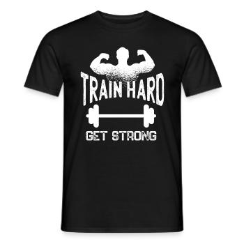 Get Strong and Fit Fitness Sport - Men's T-Shirt - black - Front - AI Model Male 178 light (178cm)