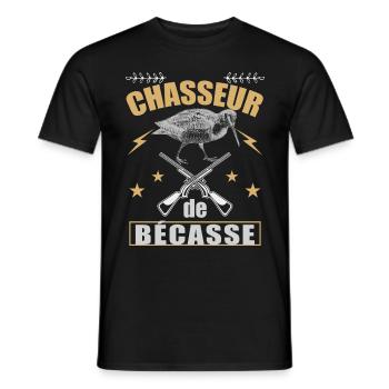 Chasseur De Bécasse Cadeau Humour Chasse - T-shirt homme - noir - Devant - AI Model Male 178 light (178cm)