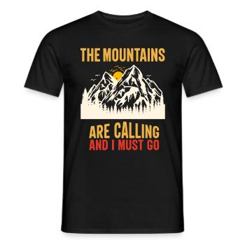 The Mountains are Calling and I must Go - Men's T-Shirt - black - Front - AI Model Male 178 light (178cm)