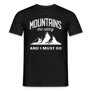 Les montagnes appellent et je dois aller mourir Berge - T-shirt homme - noir - Devant - AI Model Male 178 light (178cm)