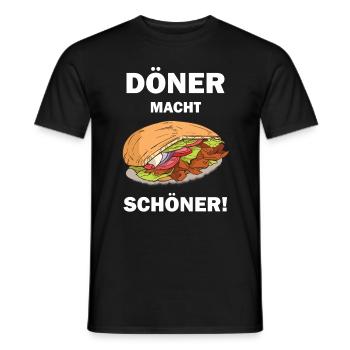 Döner macht schöner lustige Döner Sprüche - Männer T-Shirt - Schwarz - Vorne - AI Model Male 178 light (178cm)