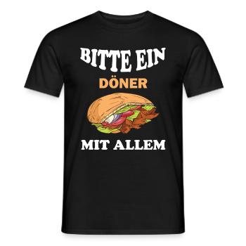 Bitte ein Döner mit Allem lustige Döner Sprüche - Männer T-Shirt - Schwarz - Vorne - AI Model Male 178 light (178cm)